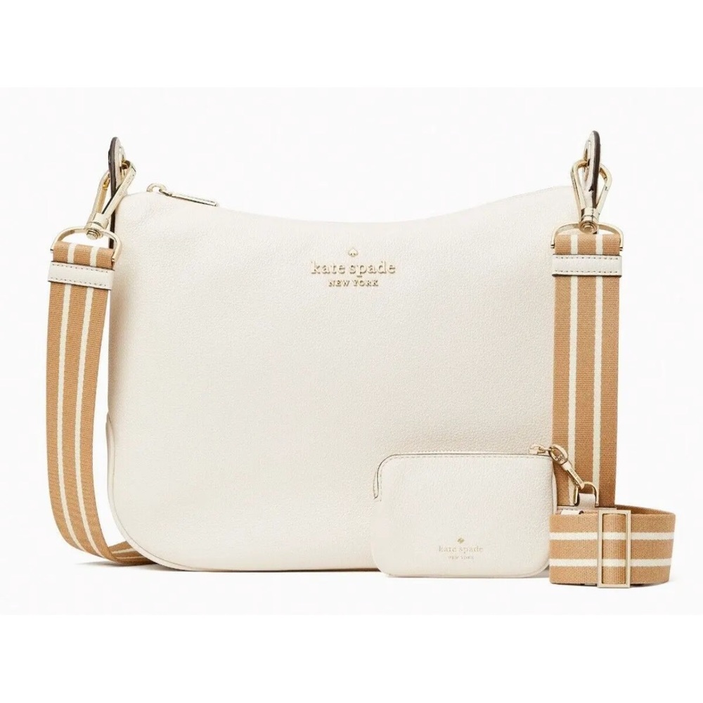New Kate Spade Rosie Large Crossbody Pebbled Leather Parchment - Picture 7 of 16